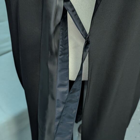 100% Wool Black Trench Coat Austrian Crystal Rain Drops Size 4 - Picture 10 of 11